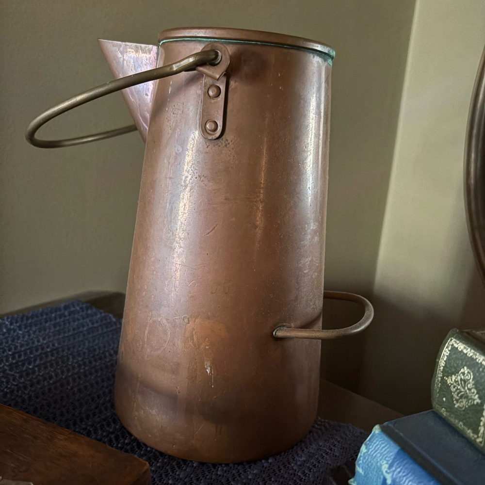 Rustic Copper Pitcher with Handle